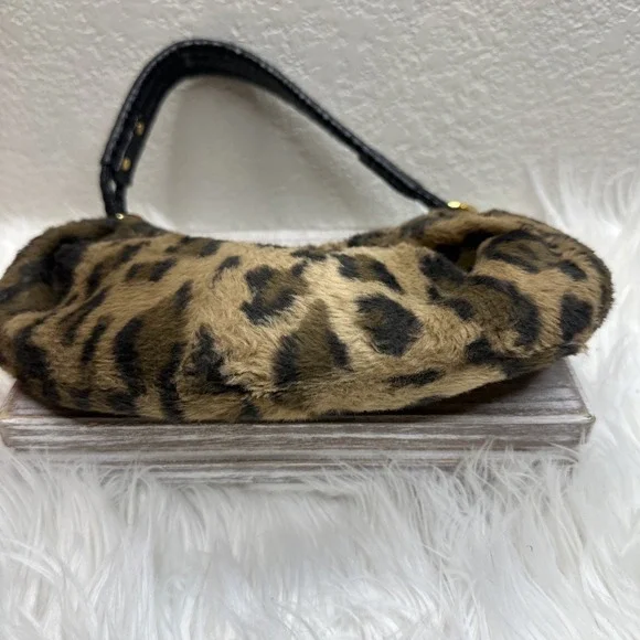 $105 🌙 Kate Spade Faux Fur Baguette Style Vintage Handbag Leopard Print - Picture 4 of 5